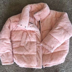 Urban Outfitters Pink Puff Coat